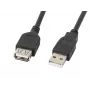 USB A to USB A cable LANBERG CA-USBE-10CC-0007-BK, USB 2.0, 0.7 m, black