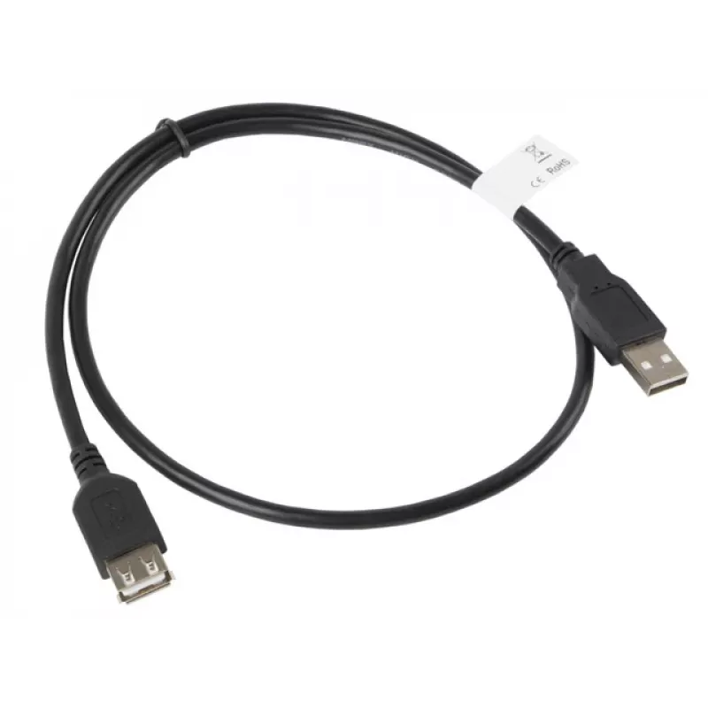USB A to USB A cable LANBERG CA-USBE-10CC-0007-BK, USB 2.0, 0.7 m, black