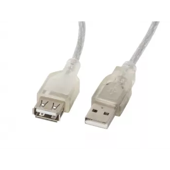 USB cable LANBERG CA-USBE-12CC-0018-TR 1.8 m USB 2.0 A‑to‑A transparent
