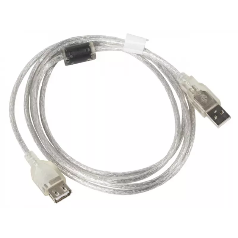 USB cable LANBERG CA-USBE-12CC-0018-TR 1.8 m USB 2.0 A‑to‑A transparent