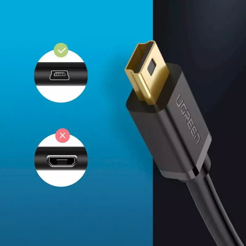 USB cable UGREEN 10385 Mini-USB 480 Mbps 1.5 m Black, fast charging
