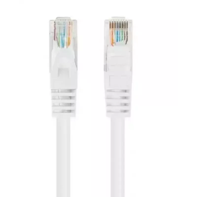 Network patch cable LANBERG Cat6 U/UTP 1 m, RJ-45 male–male, stranded conductor, white