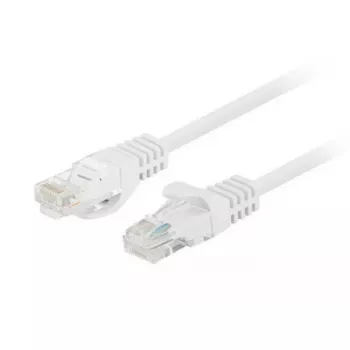 Network patch cable LANBERG Cat6 U/UTP 1 m, RJ-45 male–male, stranded conductor, white