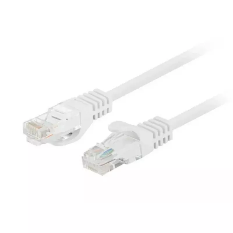Network patch cable LANBERG Cat6 U/UTP 1 m, RJ-45 male–male, stranded conductor, white