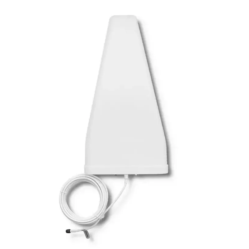 Outdoor 4G LTE Antenna QOLTEC 57021 — 18 dBi gain, 600–2700 MHz, 50 Ω, 50 W, white plastic housing
