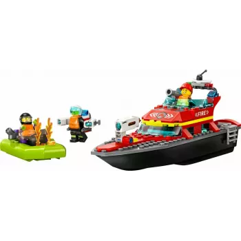 LEGO playset Fire Rescue Boat 60373 — City series, 144 pieces, 3 minifigures, age 5+, dimensions 80×230×70 mm