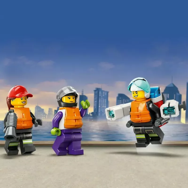 LEGO playset Fire Rescue Boat 60373 — City series, 144 pieces, 3 minifigures, age 5+, dimensions 80×230×70 mm