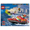 LEGO playset Fire Rescue Boat 60373 — City series, 144 pieces, 3 minifigures, age 5+, dimensions 80×230×70 mm