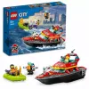 LEGO playset Fire Rescue Boat 60373 — City series, 144 pieces, 3 minifigures, age 5+, dimensions 80×230×70 mm