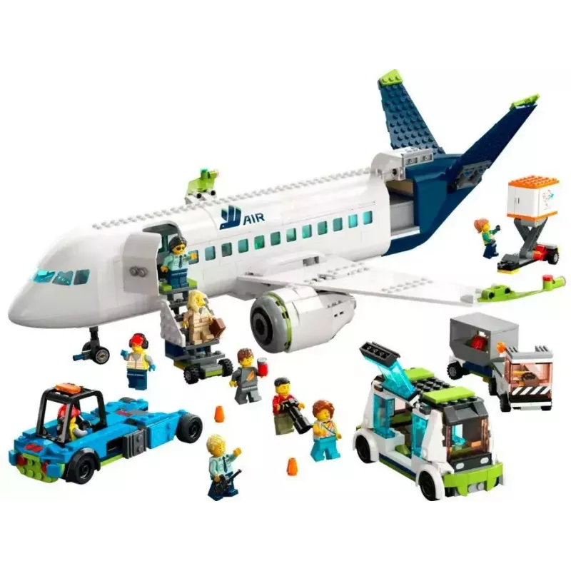 LEGO Passenger Plane building set 60367 — City series, 913 pieces, 2 minifigures, detailed interior