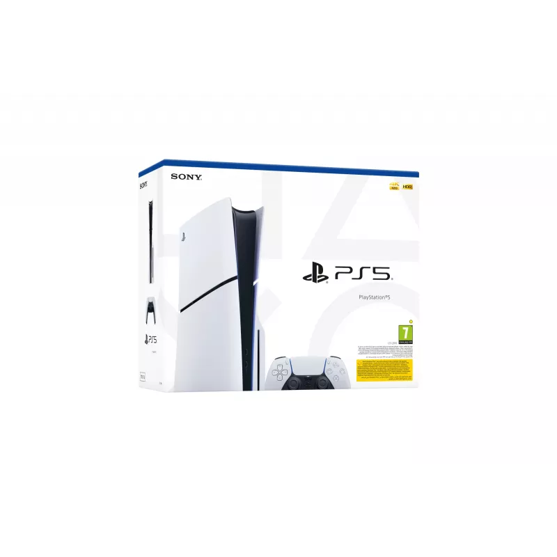 Sony PlayStation 5 (model group - slim), PlayStation 5, Black, White, 16384 MB, GDDR6, 448 GB/s, AMD