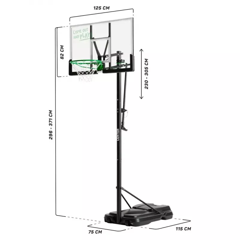 Basketball hoop Salta Center 5133 — adjustable height, durable design