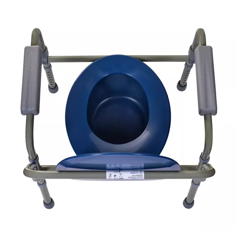Folding toilet chair ActionMed KT100AM — polyethylene frame, adjustable height, 5 l pot, max user weight 120 kg