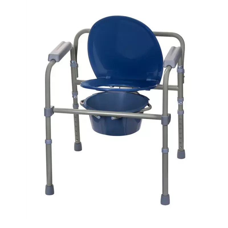 Folding toilet chair ActionMed KT100AM — polyethylene frame, adjustable height, 5 l pot, max user weight 120 kg