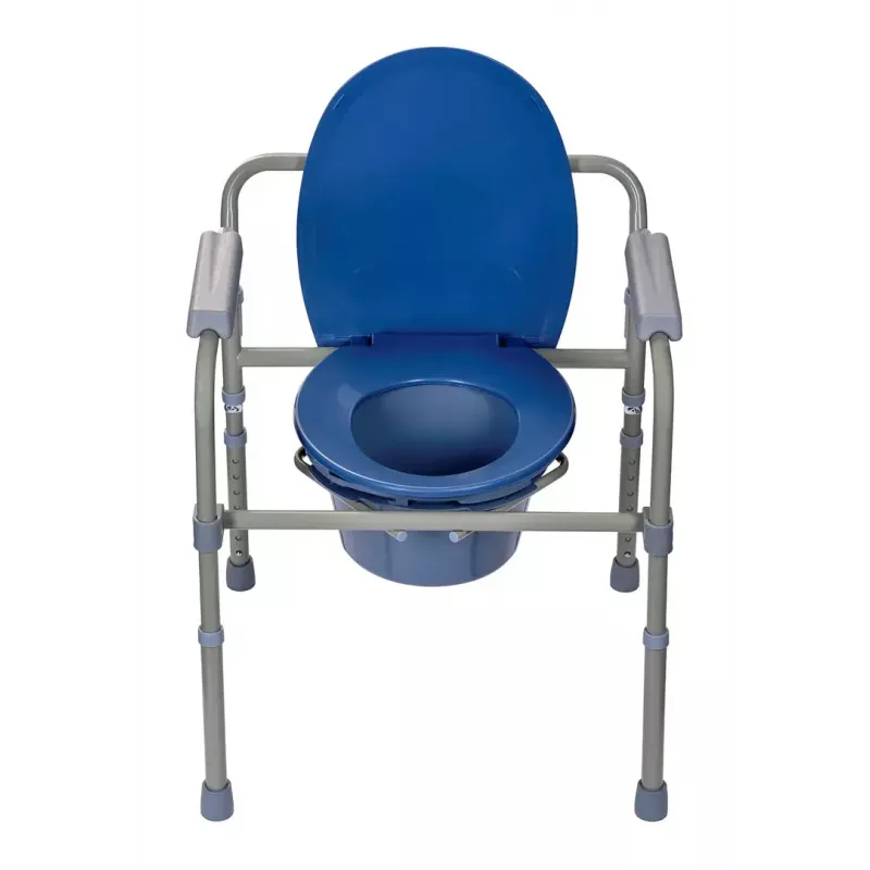 Folding toilet chair ActionMed KT100AM — polyethylene frame, adjustable height, 5 l pot, max user weight 120 kg