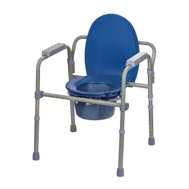 Folding toilet chair ActionMed KT100AM — polyethylene frame, adjustable height, 5 l pot, max user weight 120 kg