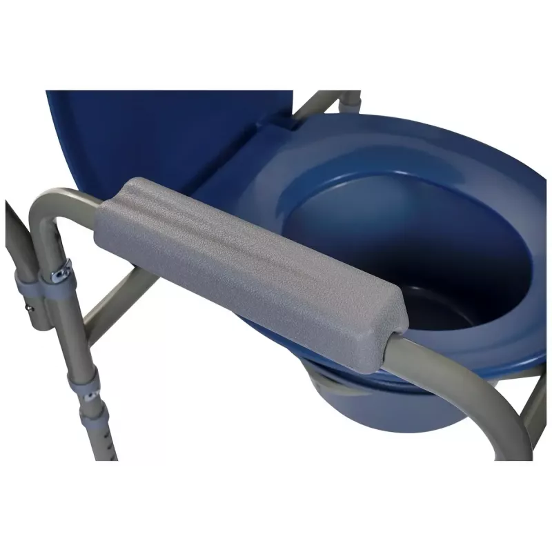 Folding toilet chair ActionMed KT100AM — polyethylene frame, adjustable height, 5 l pot, max user weight 120 kg