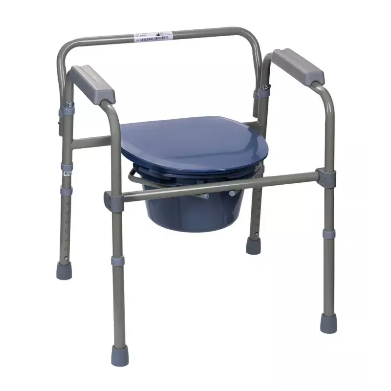 Folding toilet chair ActionMed KT100AM — polyethylene frame, adjustable height, 5 l pot, max user weight 120 kg