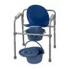 Folding toilet chair ActionMed KT100AM — polyethylene frame, adjustable height, 5 l pot, max user weight 120 kg