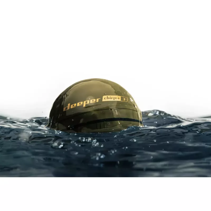 Portable fish finder deeper Smart Sonar CHIRP+3 Wi‑Fi — castable wireless sonar, max depth 100 m, cone angles 47°/20°/7°, Wi‑Fi, GPS/GLONASS