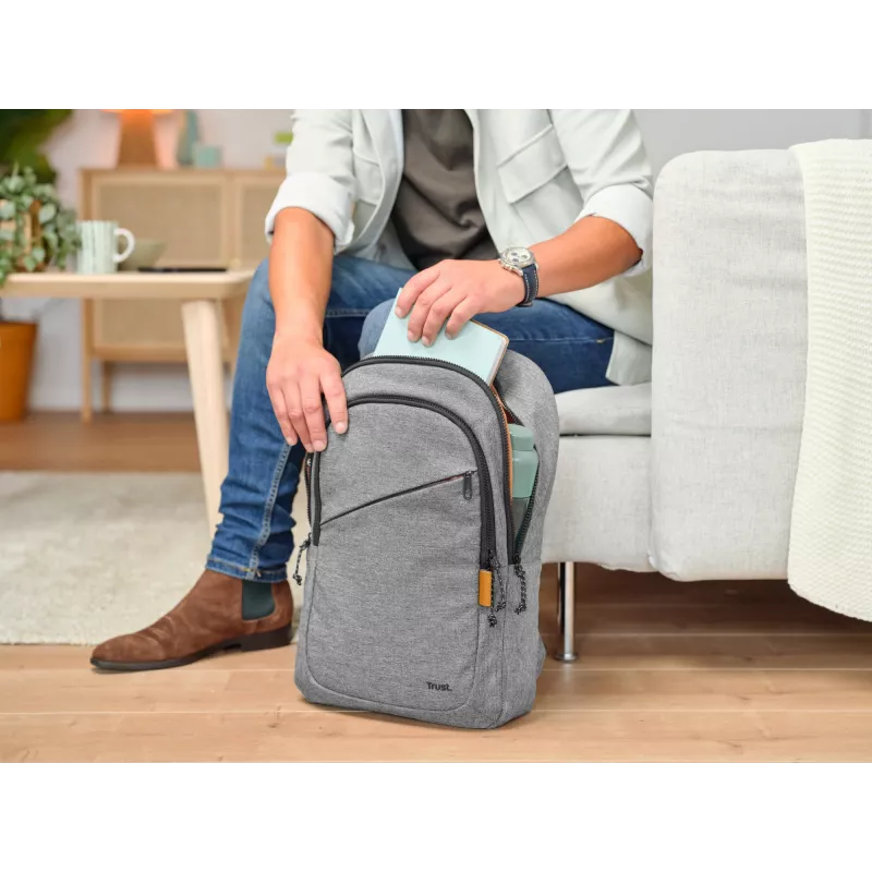 Backpack Trust Avana 40.6 cm 16 inch Grey 3 compartments