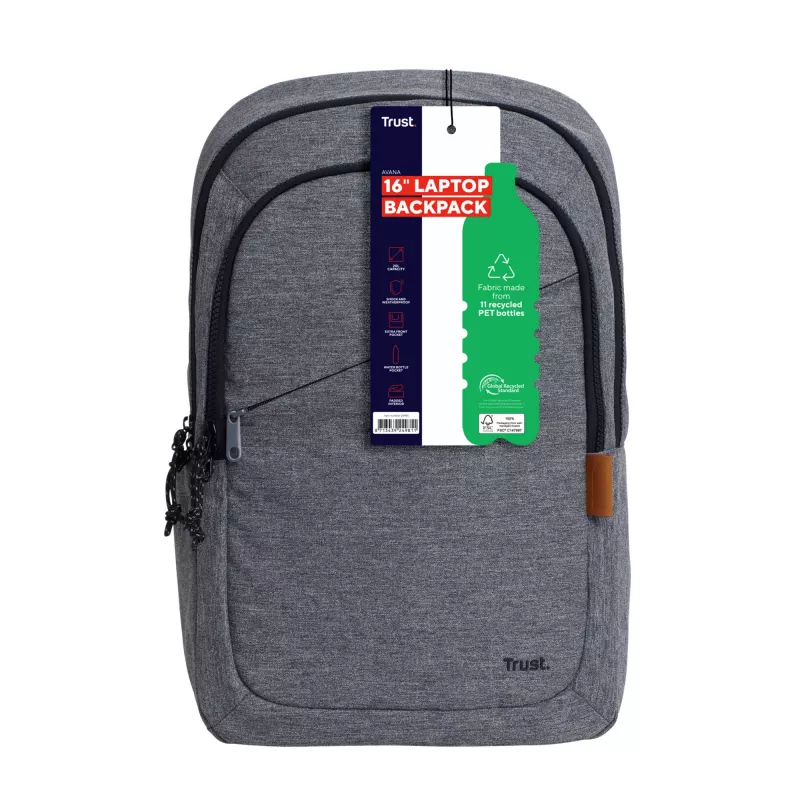 Backpack Trust Avana 40.6 cm 16 inch Grey 3 compartments