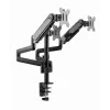 Monitor mount GEMBIRD MA-DA3-01 3-arm desk clamp/grommet for up to 3×27 inch, VESA 75/100, gas spring, black