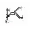 Monitor mount GEMBIRD MA-DA3-01 3-arm desk clamp/grommet for up to 3×27 inch, VESA 75/100, gas spring, black