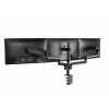 Monitor mount GEMBIRD MA-DA3-01 3-arm desk clamp/grommet for up to 3×27 inch, VESA 75/100, gas spring, black