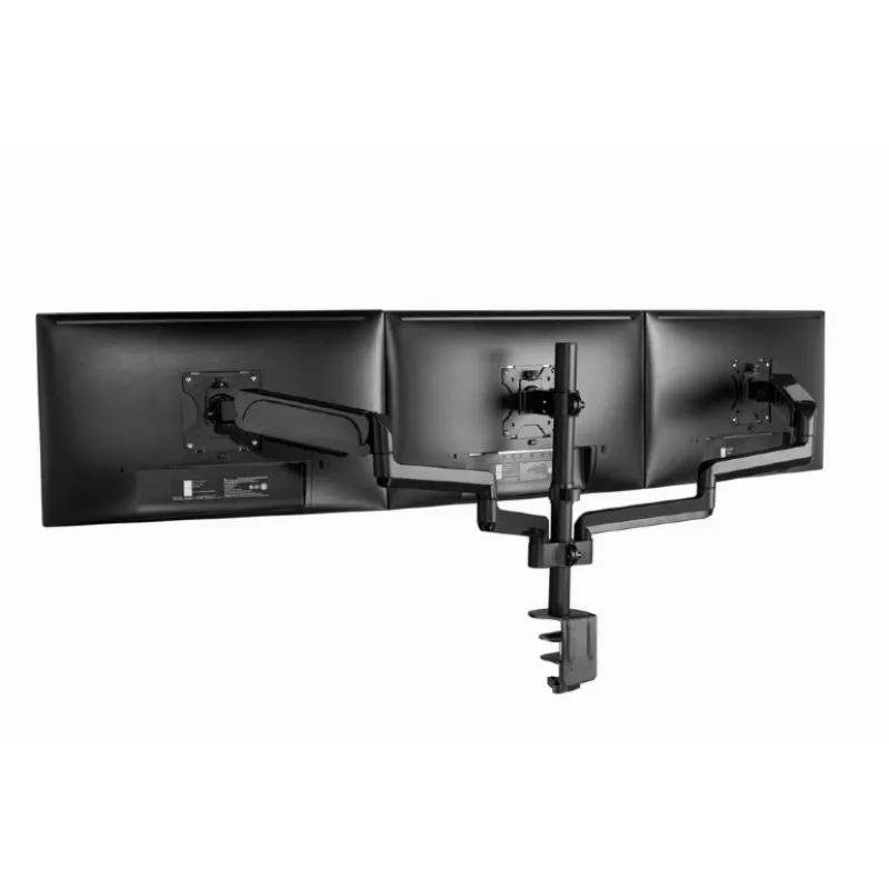 Monitor mount GEMBIRD MA-DA3-01 3-arm desk clamp/grommet for up to 3×27 inch, VESA 75/100, gas spring, black