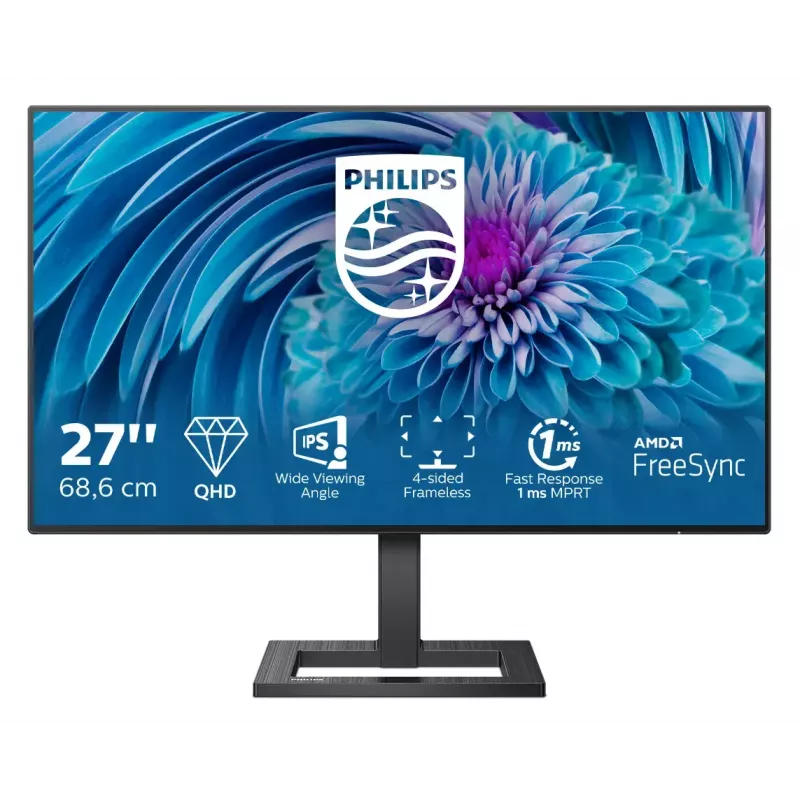 Philips E Line 275E2FAE/00 computer monitor 68.6 cm (27 inch) 2560 x 1440 pixels Quad HD LED Black