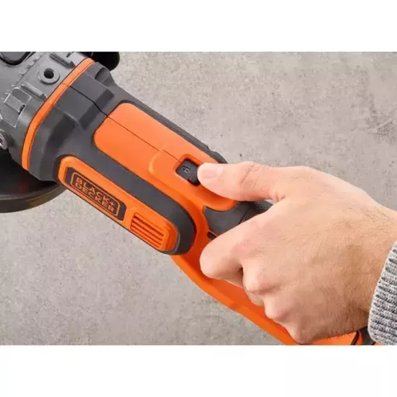 Angle grinder Black & Decker BCG720N — cordless 18V Li-Ion, 12.5 cm disc, up to 8600 RPM, 3 handle positions
