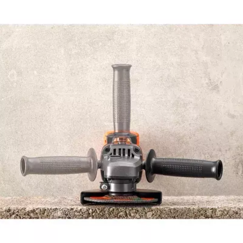 Angle grinder Black & Decker BCG720N — cordless 18V Li-Ion, 12.5 cm disc, up to 8600 RPM, 3 handle positions