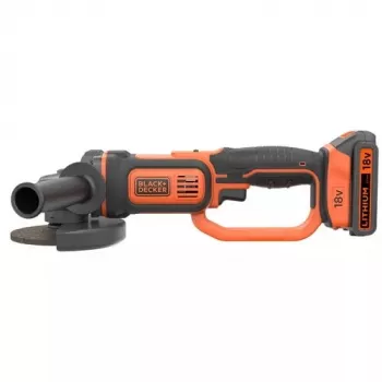 Angle grinder Black & Decker BCG720N — cordless 18V Li-Ion, 12.5 cm disc, up to 8600 RPM, 3 handle positions