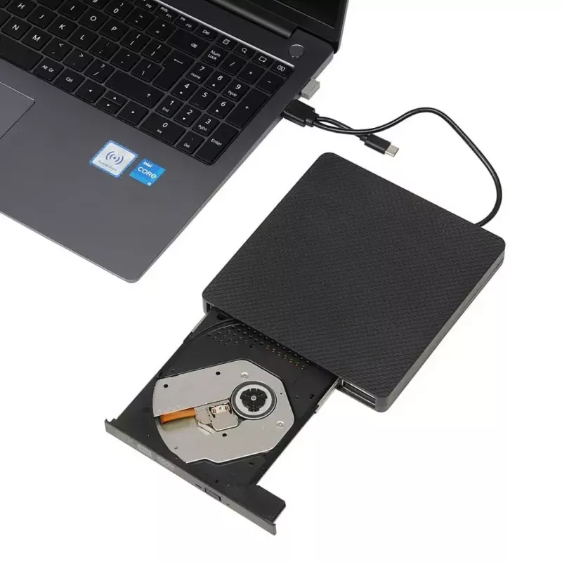 Optical Disc Drive IBOX IED03 DVD±RW USB 3.1 Gen1 (USB-C) Black, tray, 24x CD / 8x DVD
