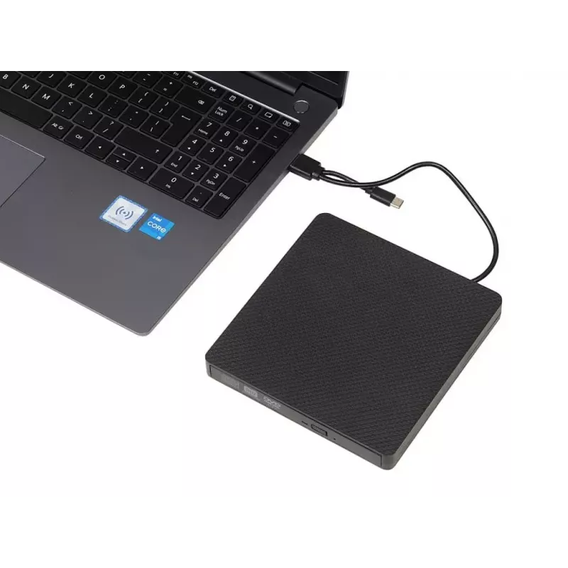 Optical Disc Drive IBOX IED03 DVD±RW USB 3.1 Gen1 (USB-C) Black, tray, 24x CD / 8x DVD