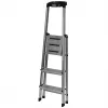 Folding ladder Krause 126313 — aluminium 3-step stepladder, max height 140 cm, load 150 kg, non-slip steps and feet