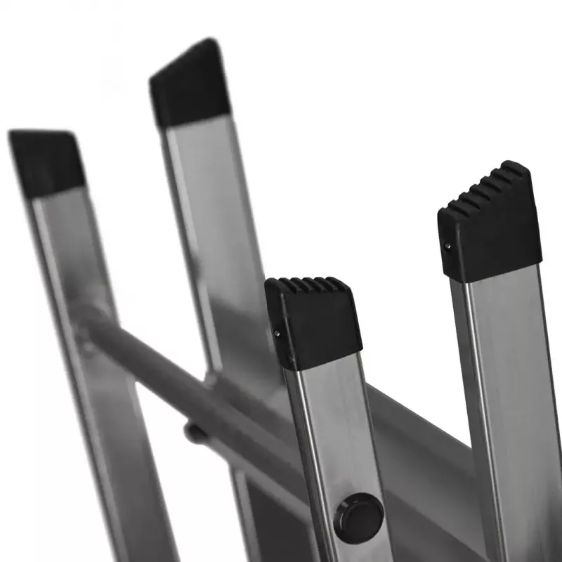 Folding ladder Krause 126313 — aluminium 3-step stepladder, max height 140 cm, load 150 kg, non-slip steps and feet