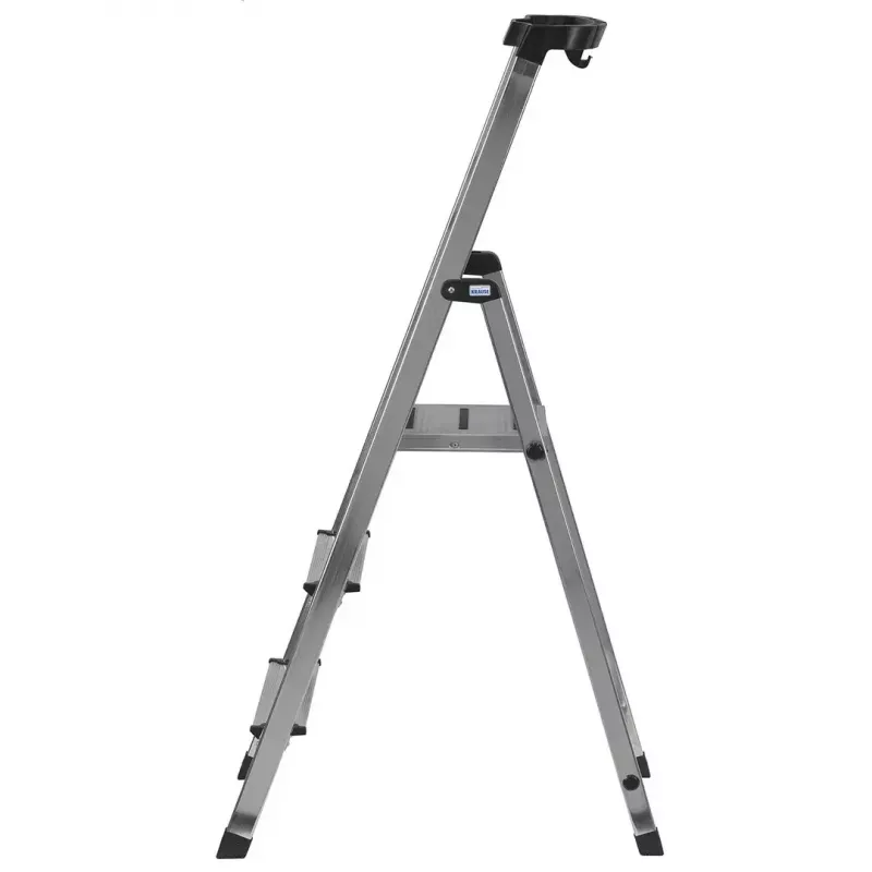 Folding ladder Krause 126313 — aluminium 3-step stepladder, max height 140 cm, load 150 kg, non-slip steps and feet