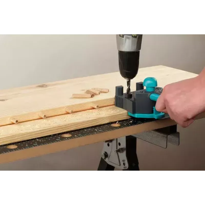 Mounting tool Wolfcraft Dowelmaster for dowel pins 6/8/10 mm, board thickness 1.2–30 mm, plastic/steel, black