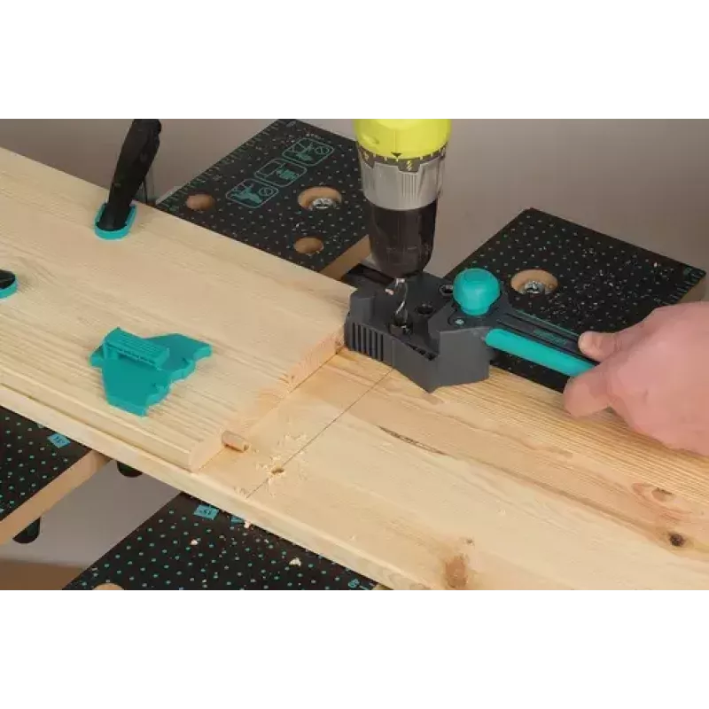 Mounting tool Wolfcraft Dowelmaster for dowel pins 6/8/10 mm, board thickness 1.2–30 mm, plastic/steel, black