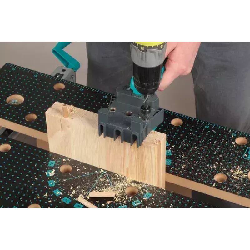 Mounting tool Wolfcraft Dowelmaster for dowel pins 6/8/10 mm, board thickness 1.2–30 mm, plastic/steel, black