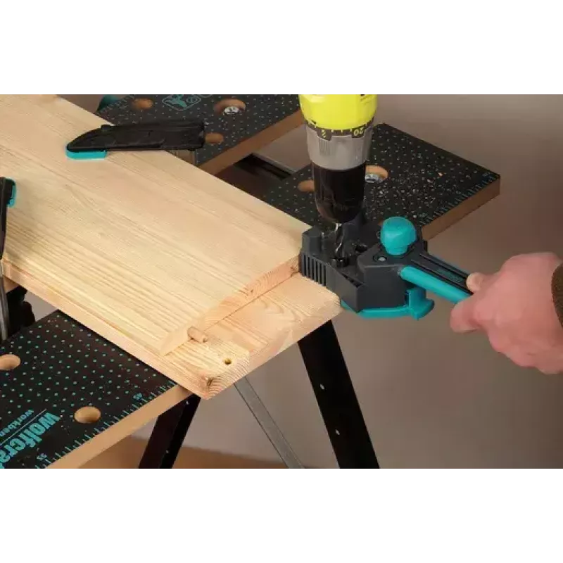 Mounting tool Wolfcraft Dowelmaster for dowel pins 6/8/10 mm, board thickness 1.2–30 mm, plastic/steel, black