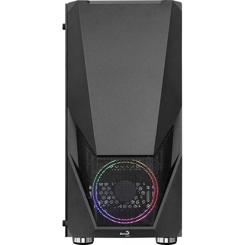 PC case AEROCOOL Zauron Midi Tower Black — Midi-Tower, side window, supports ATX/microATX/Mini-ITX, max GPU 32.5 cm, CPU cooler height 166 mm, 2x 3.5 inch bays, 4x 2.5 inch bays
