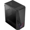 PC case AEROCOOL Zauron Midi Tower Black — Midi-Tower, side window, supports ATX/microATX/Mini-ITX, max GPU 32.5 cm, CPU cooler height 166 mm, 2x 3.5 inch bays, 4x 2.5 inch bays