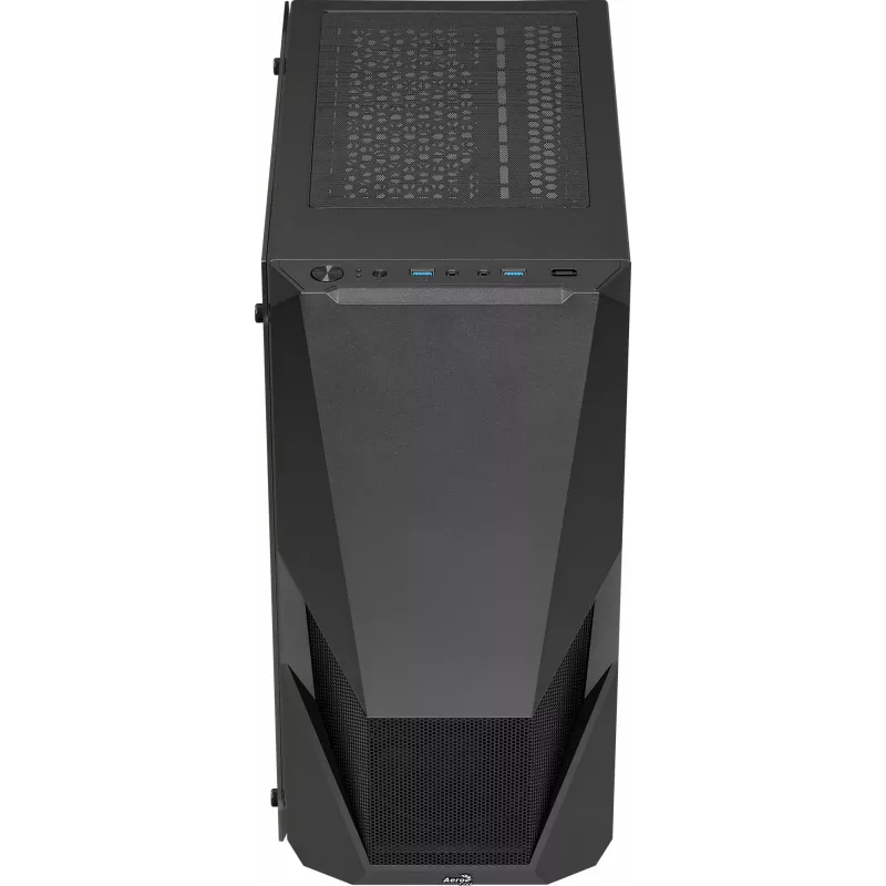 PC case AEROCOOL Zauron Midi Tower Black — Midi-Tower, side window, supports ATX/microATX/Mini-ITX, max GPU 32.5 cm, CPU cooler height 166 mm, 2x 3.5 inch bays, 4x 2.5 inch bays