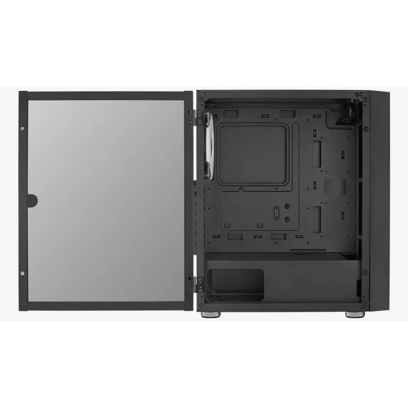 PC Midi Tower case AEROCOOL Graphite‑G‑BK‑v2 — Black, ATX/Micro‑ATX/Mini‑ITX, front 2×140mm+rear 1×140mm