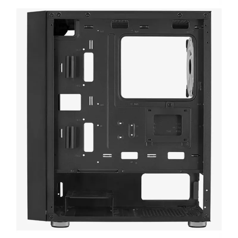 PC Midi Tower case AEROCOOL Graphite‑G‑BK‑v2 — Black, ATX/Micro‑ATX/Mini‑ITX, front 2×140mm+rear 1×140mm