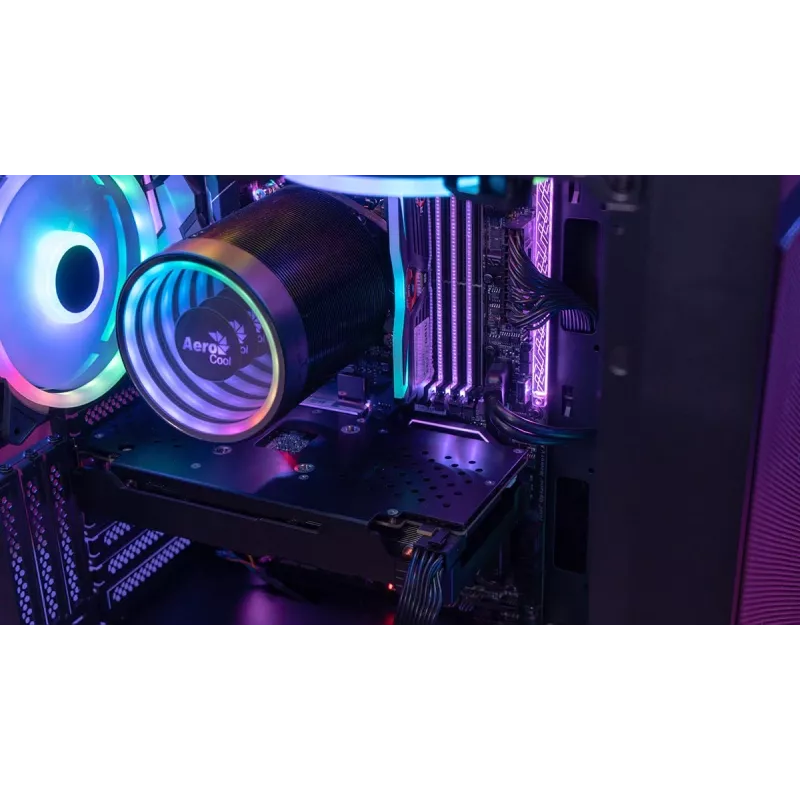 PC Midi Tower case AEROCOOL Graphite‑G‑BK‑v2 — Black, ATX/Micro‑ATX/Mini‑ITX, front 2×140mm+rear 1×140mm
