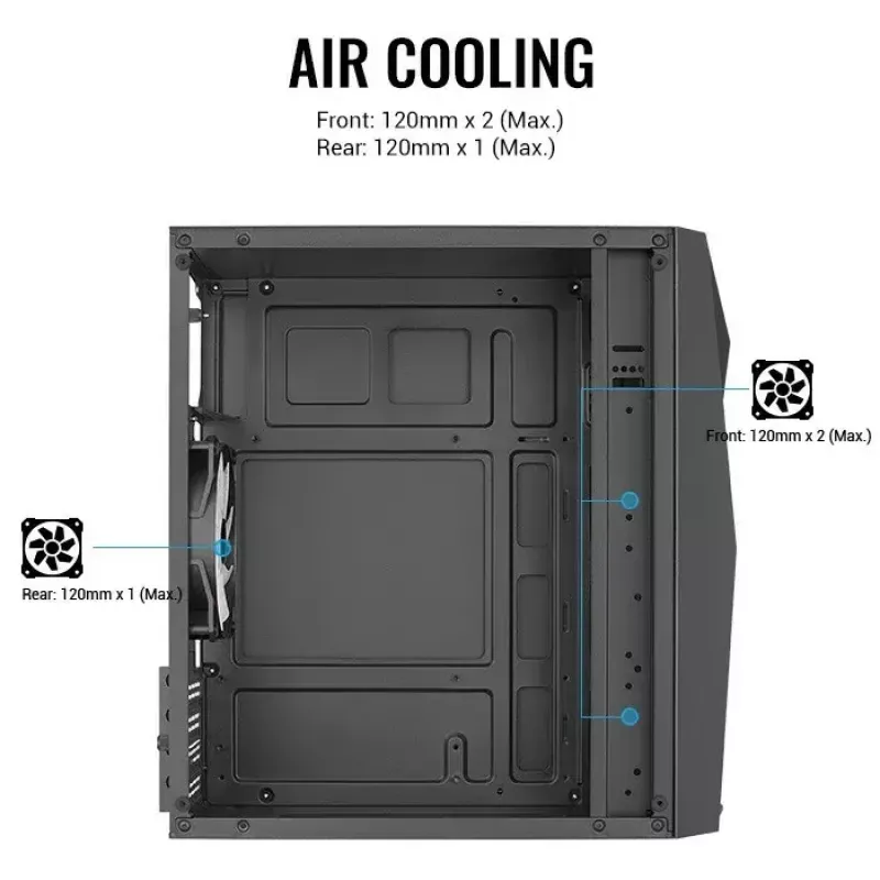 PC case AEROCOOL Raider Mini G V3 Mini-ITX / microATX, black, side window, green LED, max GPU 285 mm, CPU cooler 159 mm